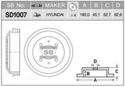 Барабан тормозной HYUNDAI ACCENT 03- (ТАГАЗ)